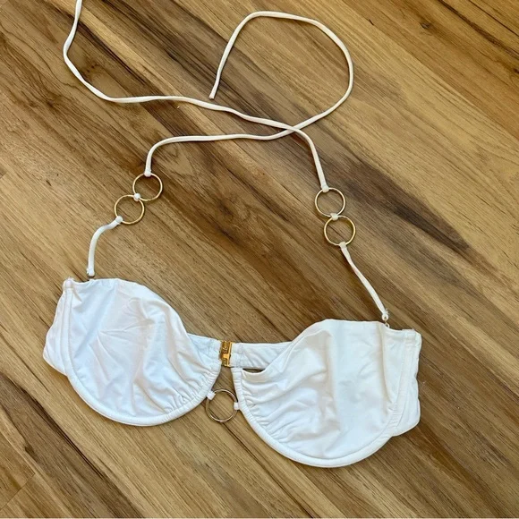 Monica Hansen Beachwear Icon Bikini Top White & Silver - Picture 4 of 6